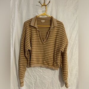 Ghanda clothing cropped collard sweater